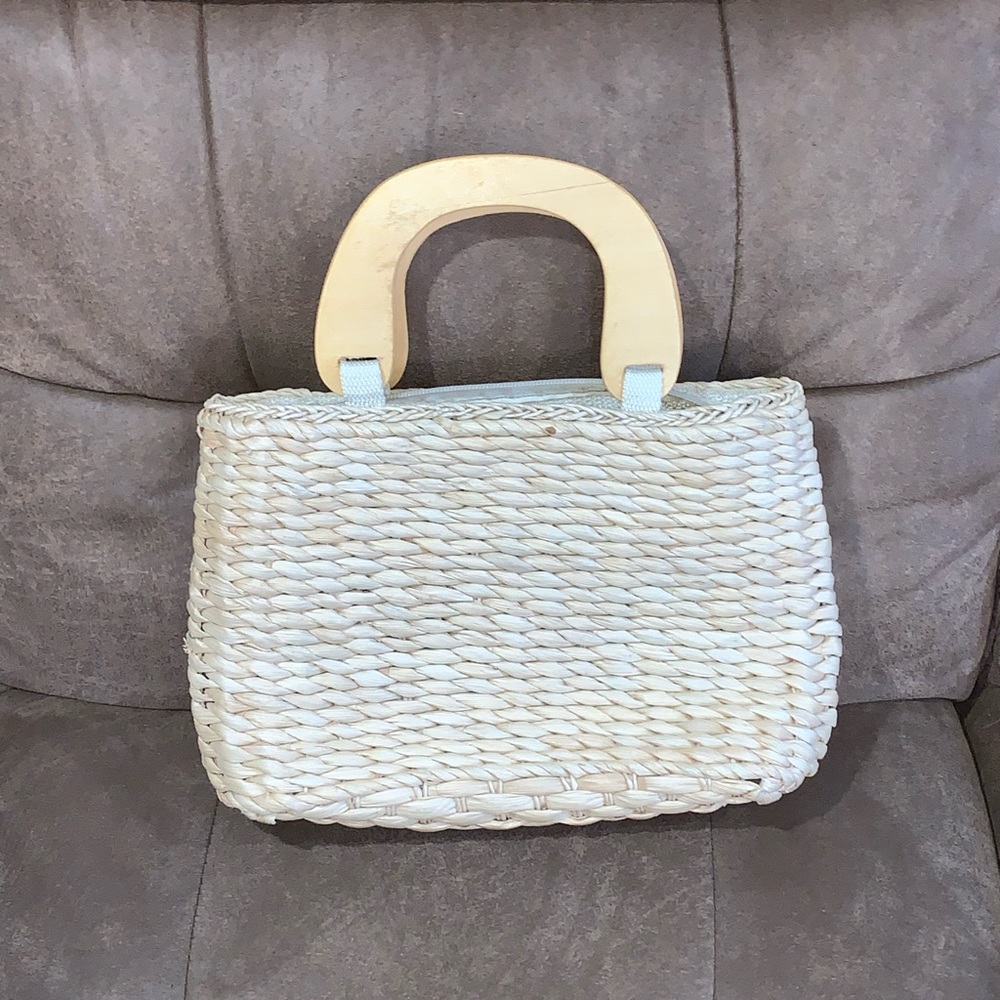 100% straw beaded embellished Cottagecore grannycore costal Boho beachy purse - Picture 4 of 5